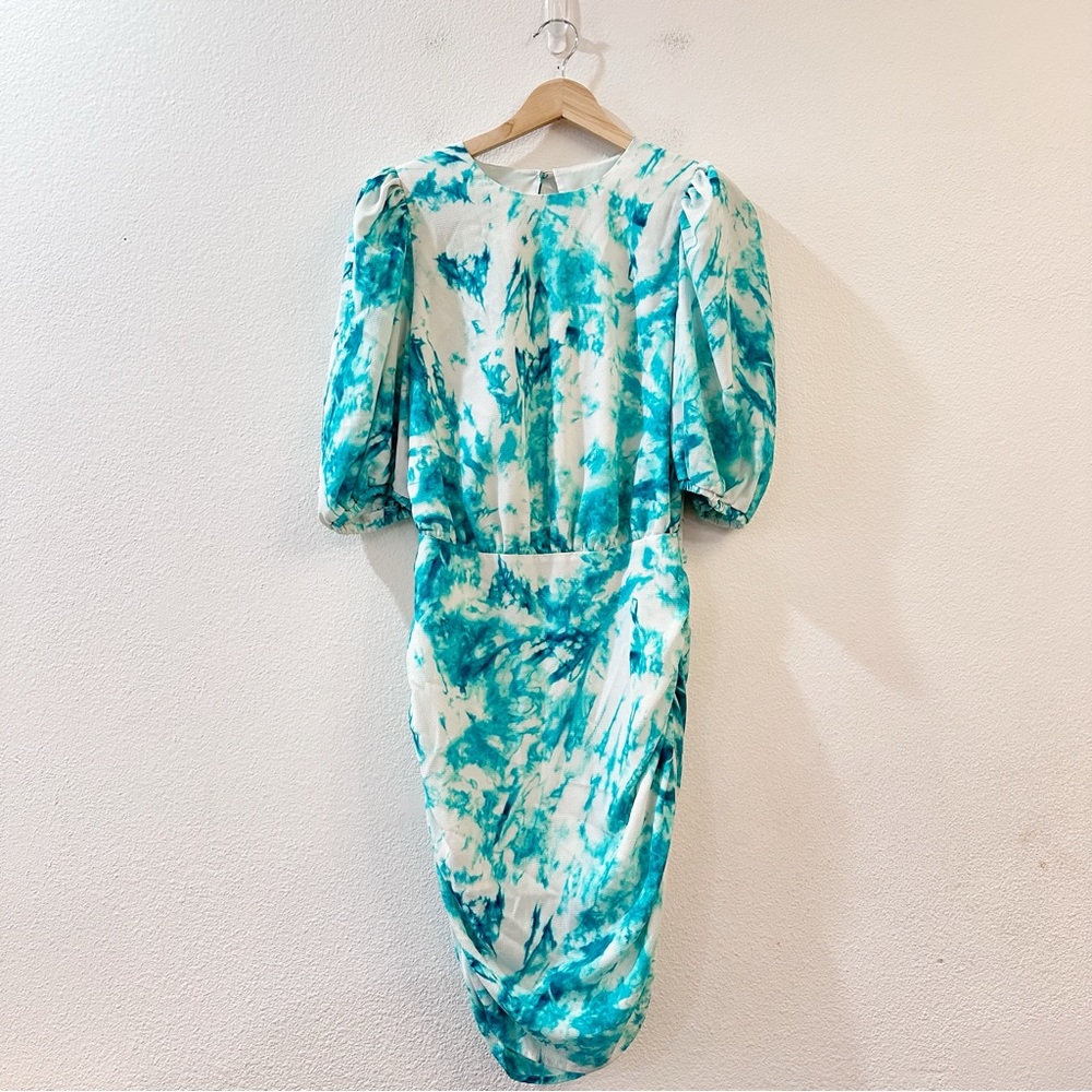 AFRM Rilo Tie Dye Mini Ruched Dress Size M - Picture 5 of 13